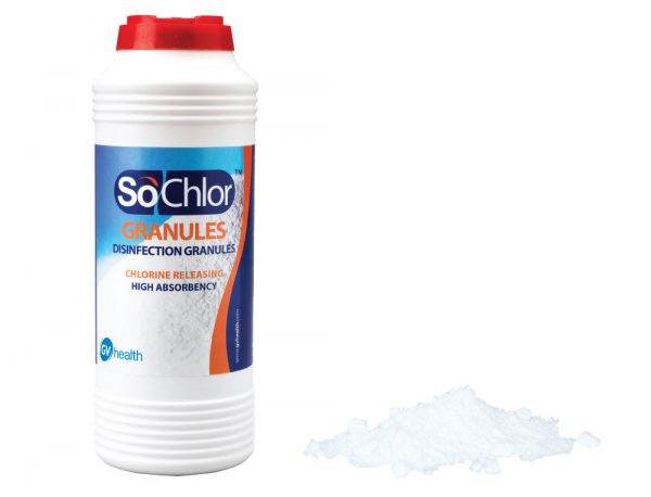 SoChlor NaDCC Absorbent Granules for Biohazard Spills 500g