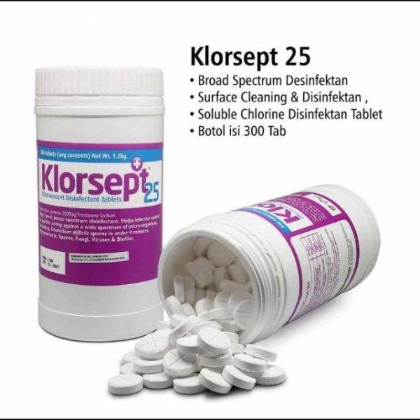 Klorsept 25 Effervescent Disinfectant Tablets 300 pcs