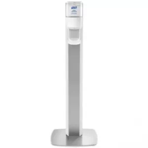 PURELL® MESSENGER™ ES6 Silver Panel Floor Stand With Touch Free Dispenser