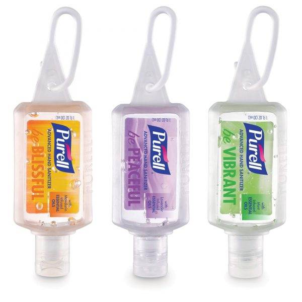 Purell Advanced Hand Sanitizer Gel Infused with Essential Oils, 30ml Travel Size Flip Cap Bottles with JELLY WRAP Carrier - 1 piece